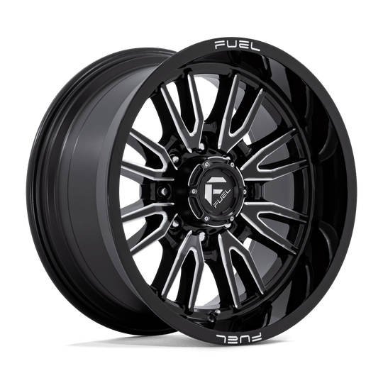 D76120008247 - Fuel Off-Road D761 Clash 20X10 8X165.1 -18 mm Gloss Black Milled - Fuel Off-Road Wheels Canada