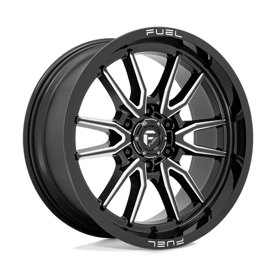 D76120908450 - Fuel Off-Road D761 Clash 20X9 6X139.7 1mm Gloss Black Milled - Fuel Off-Road Wheels Canada