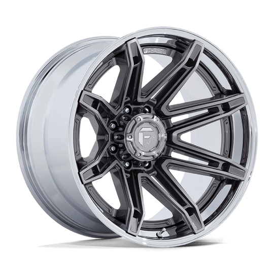 FC401AP22108818N - Fuel Off-Road FC401 Brawl 22X10 8X180 -18MM Platinum With Chrome Lip - Fuel Off-Road Wheels Canada