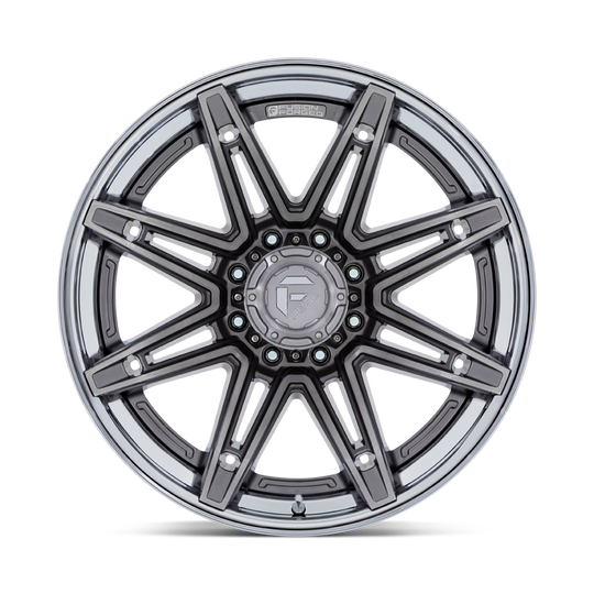 FC401AP22128044N - Fuel Off-Road FC401 Brawl 22X12 8X165.1 -44MM Platinum With Chrome Lip - Fuel Off-Road Wheels Canada