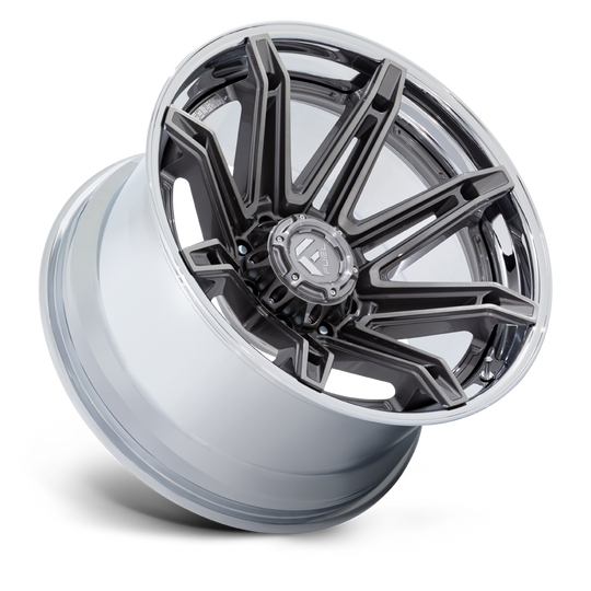 FC401AP22108718N - Fuel Off-Road FC401 Brawl 22X10 8X170 -18MM Platinum With Chrome Lip - Fuel Off-Road Wheels Canada