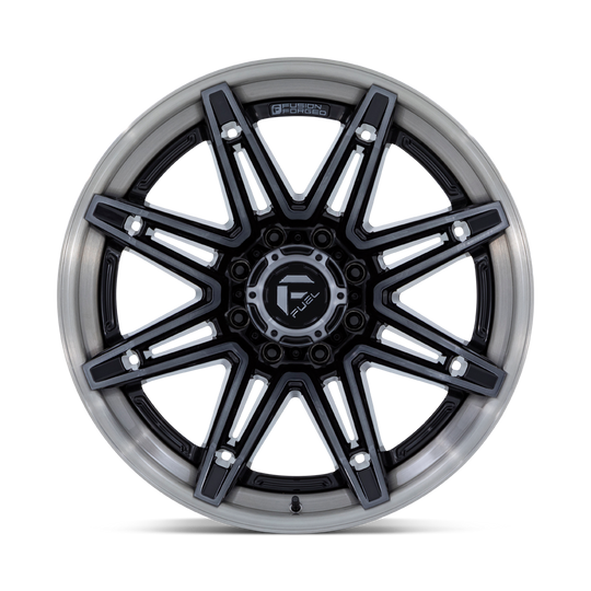 FC401BT24126344N - Fuel Off-Road FC401 Brawl 24X12 6X135 -44MM Gloss Black With Brushed Gray Tint Face & Lip - Fuel Off-Road Wheels Canada
