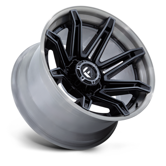 FC401BT24126844N - Fuel Off-Road FC401 Brawl 24X12 6X139.7 -44MM Gloss Black With Brushed Gray Tint Face & Lip - Fuel Off-Road Wheels Canada