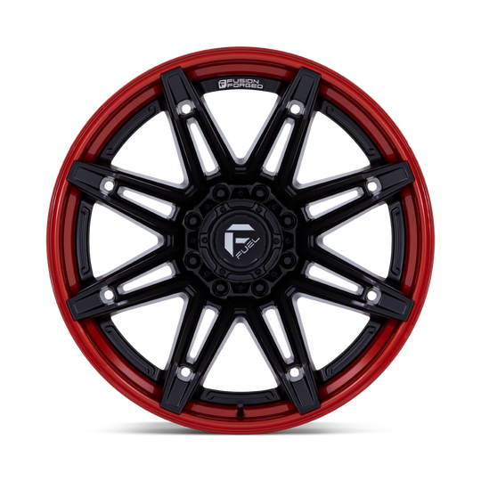 FC401MQ22108818N - Fuel Off-Road FC401 Brawl 22X10 8X180 -18MM Matte Black With Candy Red Lip - Fuel Off-Road Wheels Canada