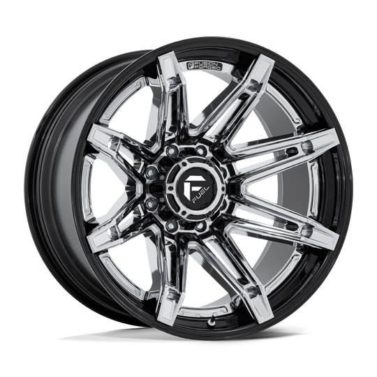 FC401PB22108018N - Fuel Off-Road FC401 Brawl 22X10 8X165.1 -18MM Chrome With Gloss Black Lip - Fuel Off-Road Wheels Canada