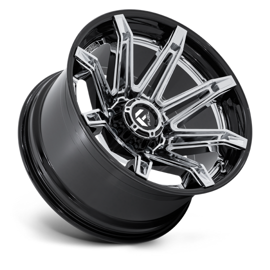 FC401PB20106818N - Fuel Off-Road FC401 Brawl 20X10 6X139.7 -18MM Chrome With Gloss Black Lip - Fuel Off-Road Wheels Canada