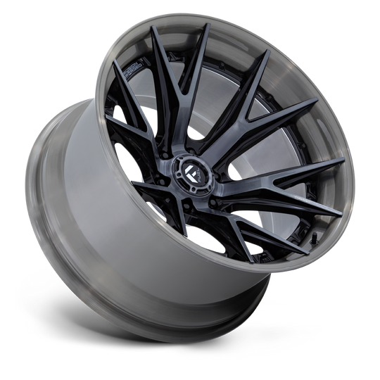 FC402BT24126844N - Fuel Off-Road FC402 Catalyst 24X12 6X139.7 -44MM Gloss Black With Brushed Gray Tint Face & Lip - Fuel Off-Road Wheels Canada