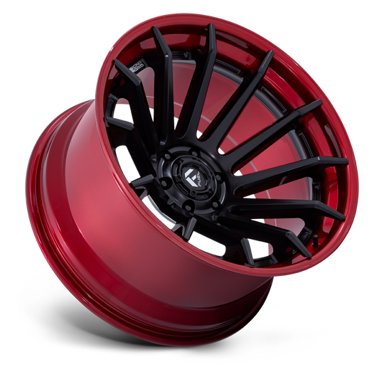 FC403MQ22106818N - Fuel Off-Road FC403 Burn 22X10 6X139.7 -18MM Matte Black With Candy Red Lip - Fuel Off-Road Wheels Canada