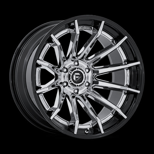FC403PB22106818N - Fuel Offroad FC403 Burn 22X10 6X139.7 -18MM Chrome With Gloss Black Lip - Fuel Offroad Wheels Canada