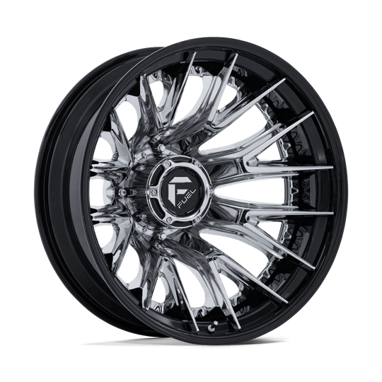 D40720829235 - Fuel Off-Road D407 Catalyst Dually 20X8.25 8X200 ET -202mm Chrome with Gloss Black Lip - Fuel Off-Road Wheels Canada