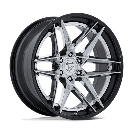 FC408PB22106318N - Fuel Off-Road FC408 Flight 22X10 6X135 ET -18mm Chrome with Gloss Black Lip - Fuel Off-Road Wheels Canada