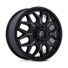 Charger l'image dans la galerie, D875228292 - Fuel Off-Road D875 Flux Dually 22X8.25 8X200 ET 104mm Gloss Black Brushed Face with Gray Double Dark Tint - Fuel Off-Road Wheels Canada