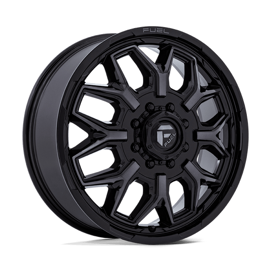 D875228292 - Fuel Off-Road D875 Flux Dually 22X8.25 8X200 ET 104mm Gloss Black Brushed Face with Gray Double Dark Tint - Fuel Off-Road Wheels Canada