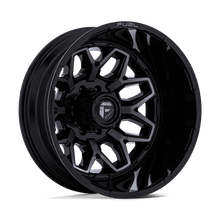 Charger l'image dans la galerie, D87522827225 - Fuel Off-Road D875 Flux Dually 22X8.25 8X165.1 ET -201mm Gloss Black Brushed Face with Gray Double Dark Tint - Fuel Off-Road Wheels Canada