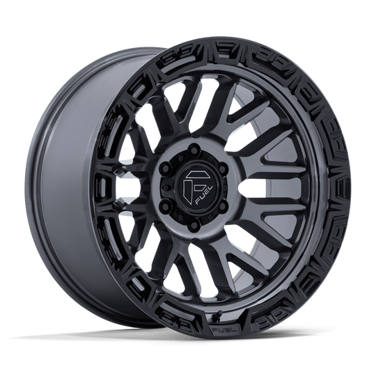 FC890AB17906312N - Fuel Off-Road FC890 Rail 17X9 6X135 ET -12mm Gloss Gunmetal with Gloss Black Lip - Fuel Off-Road Wheels Canada