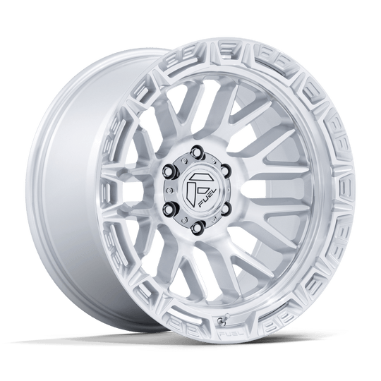 FC890SD17906812N - Fuel Off-Road FC890 Rail 17X9 6X139.7 ET -12mm Gloss Silver with Machined Face - Fuel Off-Road Wheels Canada