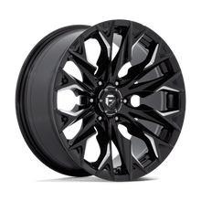 Load image into Gallery viewer, D80320908450 - Fuel Off-Road D803 Flame 20X9 6X139.7 1mm Gloss Black Milled - Fuel Off-Road Wheels Canada