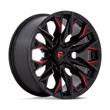 Load image into Gallery viewer, D82320908450 - Fuel Off-Road D823 Flame 20X9 6X139.7 1mm Gloss Black Milled With Candy Red - Fuel Off-Road Wheels Canada