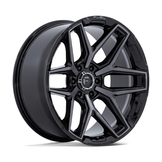 FC854BT24106800 - Fuel Off-Road Flux 24X10 6X139.7 ET 0mm Gloss Black Brushed Face with Gray Double Dark Tint - Fuel Off-Road Wheels Canada