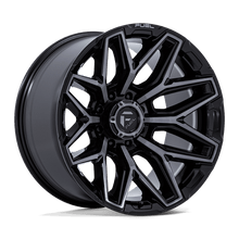 Charger l'image dans la galerie, FC854BT20108018N - Fuel Off-Road Flux 20X10 8X165.1 ET -18mm Gloss Black Brushed Face with Gray Double Dark Tint - Fuel Off-Road Wheels Canada