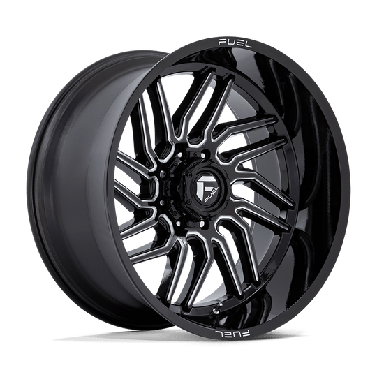 D80724201847 - Fuel Off-Road D807 Hurricane 24X12 8X180 -44 mm Gloss Black Milled - Fuel Off-Road Wheels Canada