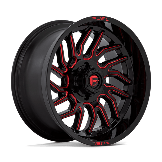 D80820008947 - Fuel Off-Road D808 Hurricane 20X10 6X135 -18 mm Gloss Black Milled Red Tint - Fuel Off-Road Wheels Canada