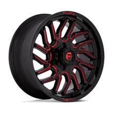 Charger l'image dans la galerie, D80820908957 - Fuel Off-Road D808 Hurricane 20X9 6X135 20mm Gloss Black Milled Red Tint - Fuel Off-Road Wheels Canada