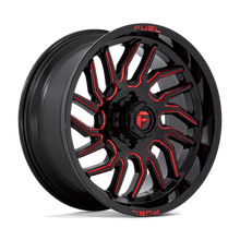 Charger l'image dans la galerie, D80820908450 - Fuel Off-Road D808 Hurricane 20X9 6X139.7 1mm Gloss Black Milled Red Tint - Fuel Off-Road Wheels Canada