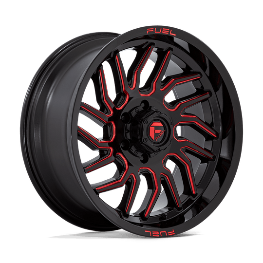 D80820908950 - Fuel Off-Road D808 Hurricane 20X9 6X135 1mm Gloss Black Milled Red Tint - Fuel Off-Road Wheels Canada