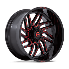 Load image into Gallery viewer, D80824208247 - Fuel Off-Road D808 Hurricane 24X12 8X165.1 -44 mm Gloss Black Milled Red Tint - Fuel Off-Road Wheels Canada