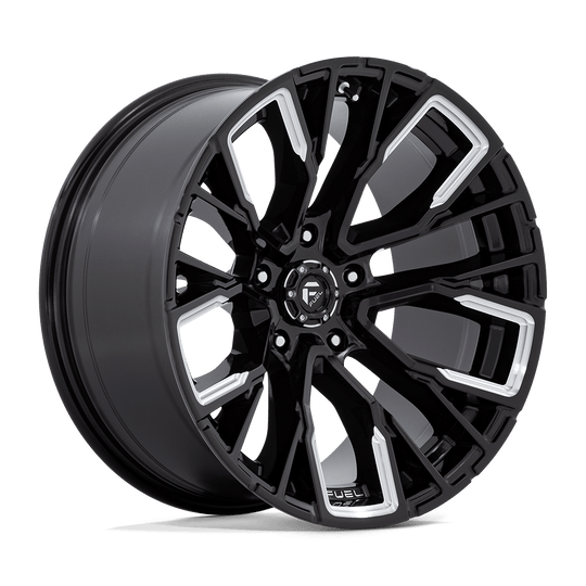 D84920007547 - Fuel Off-Road D849 Rebar 20X10 5X127 -18 mm Gloss Black Milled - Fuel Off-Road Wheels Canada