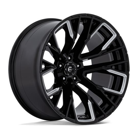 D8492220B447 - Fuel Off-Road D849 Rebar 22X12 5X139.7 -44 mm Gloss Black Milled - Fuel Off-Road Wheels Canada