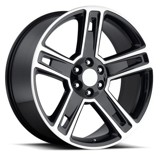 34290246507 - Factory Reproductions FR 34 22X9 6X139.7 24mm Gloss Black Machined Face - Factory Reproductions Wheels Canada