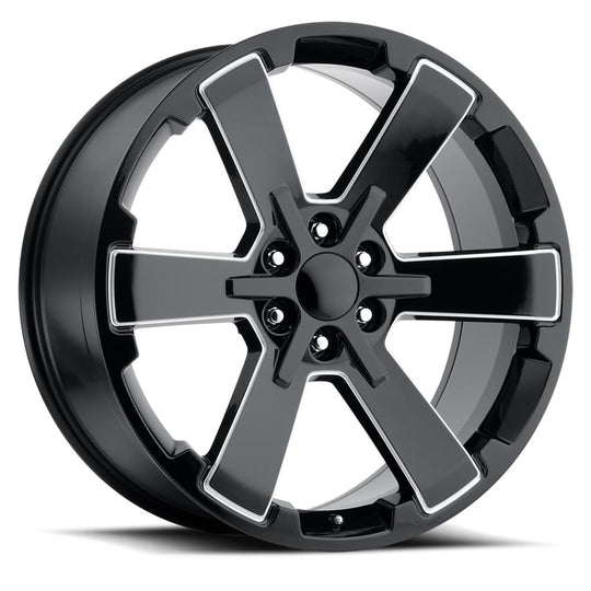 45290246513 - Factory Reproductions FR 45 22X9 6X139.7 24mm Gloss Black Ball Milled - Factory Reproductions Wheels Canada