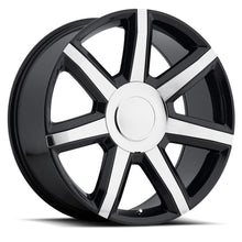 Charger l'image dans la galerie, 56290246512 - Factory Reproductions FR 56 22X9 6X139.7 24mm Gloss Black with Chrome Inserts - Factory Reproductions Wheels Canada