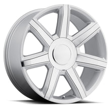 Load image into Gallery viewer, 56290246515 - Factory Reproductions FR 56 22X9 6X139.7 24mm Silver with Chrome Inserts - Factory Reproductions Wheels Canada