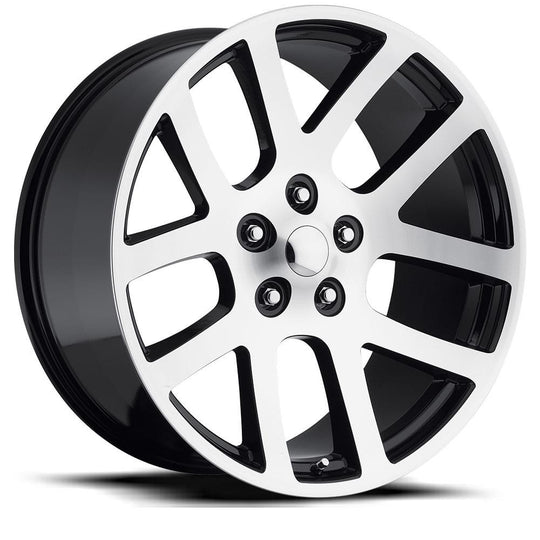 60410255507 - Factory Reproductions FR 60 24X10 5X139.7 25.4mm Gloss Black Machined Face - Factory Reproductions Wheels Canada