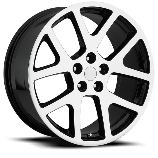 64090181507 - Factory Reproductions FR 64 20X9 5X115 18mm Gloss Black Machined Face - Factory Reproductions Wheels Canada