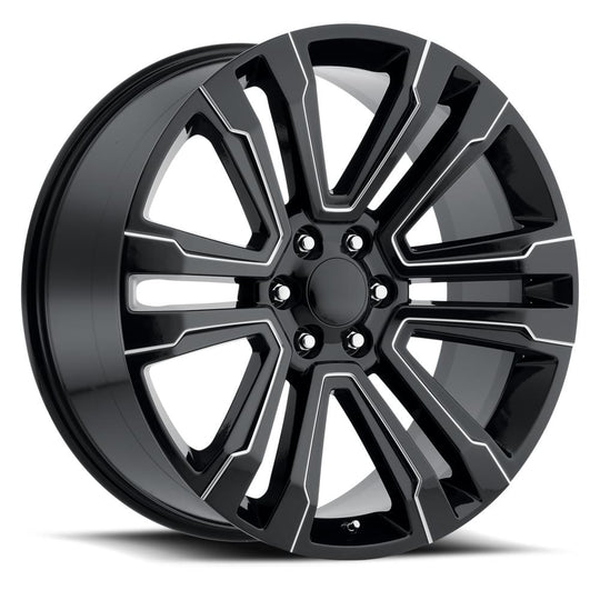 72290246513 - Factory Reproductions FR 72 22X9 6X139.7 24mm Gloss Black Ball Milled - Factory Reproductions Wheels Canada
