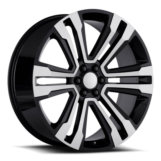 72410306507 - Factory Reproductions FR 72 24X10 6X139.7 30mm Gloss Black Machined Face - Factory Reproductions Wheels Canada