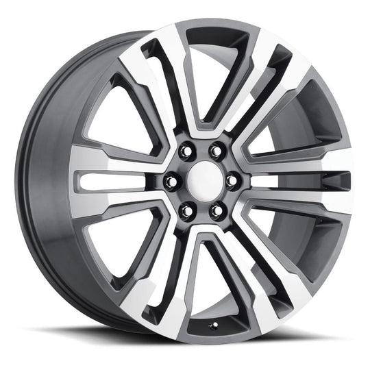 72290246510 - Factory Reproductions FR 72 22X9 6X139.7 24mm Grey Machined Face - Factory Reproductions Wheels Canada