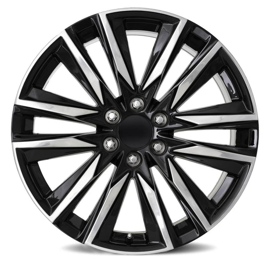 90290286519 - Factory Reproductions FR 90 22X9 6X139.7 28mm Gloss Black Polished Accents - Factory Reproductions Wheels Canada