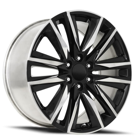 90290286519 - Factory Reproductions FR 90 22X9 6X139.7 28mm Gloss Black Polished Accents - Factory Reproductions Wheels Canada