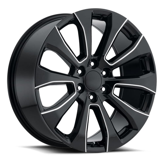92290286513 - Factory Reproductions FR 92 22X9 6X139.7 28mm Gloss Black Ball Milled - Factory Reproductions Wheels Canada