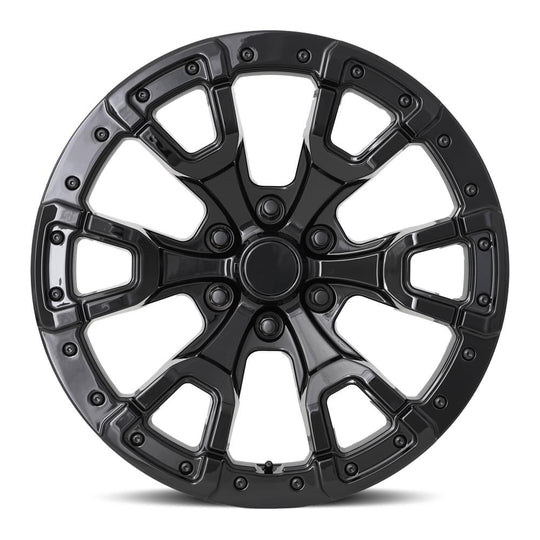 99090206502 - Factory Reproductions FR 99 20X9 6X139.7 20mm Gloss Black - Factory Reproductions Wheels Canada