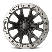 Load image into Gallery viewer, 99790186553 - Factory Reproductions FR 99 17X9 6X139.7 18mm Satin Black/Gray Ring - Factory Reproductions Wheels Canada