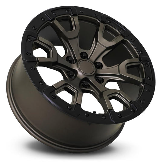 99090206552 - Factory Reproductions FR 99 20X9 6X139.7 20mm Satin Bronze/Satin Black Ring - Factory Reproductions Wheels Canada