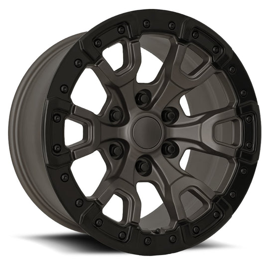 99090206552 - Factory Reproductions FR 99 20X9 6X139.7 20mm Satin Bronze/Satin Black Ring - Factory Reproductions Wheels Canada