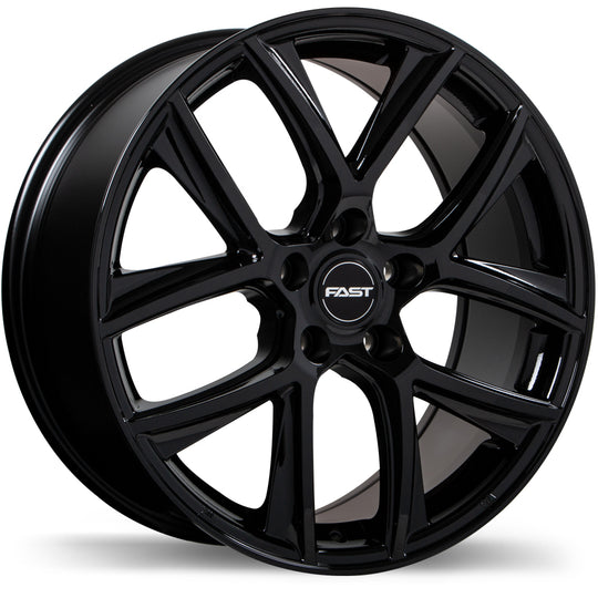 F220Y-1665-65BN+40R641 - Fast Wheels Tactic 16X6.5 5X114.3 40mm Gloss Black - Fast Wheels Wheels Canada