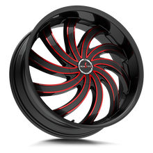 Load image into Gallery viewer, G0429560724GBMLR - Ignite Flame 22X9.5 6X135 / 6X139.7 24mm Black &amp; Red - Ignite Wheels Canada